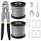 FGBNM 656ft Wire Rope Crimping Tool Kit 116 Stainless Steel Wire Rope Cable with Aluminum Crimping Sleeves and Stainless Steel Thimbles for Railing Decking Picture Hanging