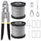 FGBNM 656ft Wire Rope Crimping Tool Kit 116 Stainless Steel Wire Rope Cable with Aluminum Crimping Sleeves and Stainless Steel Thimbles for Railing Decking Picture Hanging