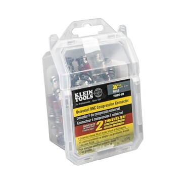 Klein Tools VDV813619 Universal BNC Compression Coax Connectors With Universal Sleeve Technology for RG59 Coaxial Cables 35Pack