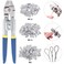 Glarks Up to 22mm Wire Rope Crimping Tool with 150Pcs 3 Size Aluminum Double Barrel Ferrule Crimping Loop Sleeve Kit