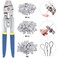 Glarks Up to 22mm Wire Rope Crimping Tool with 150Pcs 3 Size Aluminum Double Barrel Ferrule Crimping Loop Sleeve Kit