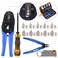 Swpeet 14Pcs Professional Coaxial Cable Tool Kit Ratcheting Wire Terminal Coaxial Cable Tool Kit with 1Pcs Cable Stripper and 10pcs 50 Ohm Crimp MaleStraight Connectors for Coax Connectors