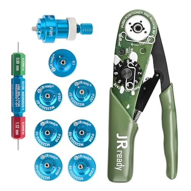 JRready ST2060AS2G M22520 2 01 Indent Crimper Kit NEWAS2G 615717 Aviation Crimp Tool and 7 Positioner and G125 Gauge for Solid Barrel Contact of Miniature Connector in Electronic Systems 20 32awg