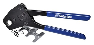 WaterLine Heavy Duty PEX Crimp Ring Tool for Plumbers ProfessionalGrade Plumbing Crimper for Copper PEX Rings Low Profile OneHanded Design Includes GONO GO Gauge for Precision Crimping