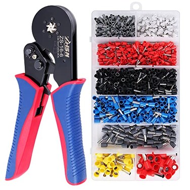 Zhushan Hexagonal Ferrule Crimp Tool AWG 285 00816mm 166 Wire Ferrule Crimper with 1200 PCS Terminal Connector Sleeves