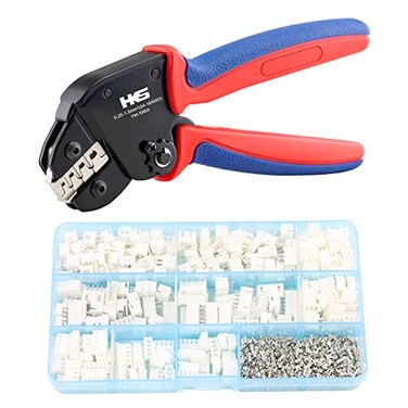 HKS Open Barrel Crimping Tool with 720PCS JSTXH Connectors Kit 2416 AWG 02515mm Laborsaving Crimper for AMPTE 28404863 JSTSM254XH254VH396 Molex YM58BS