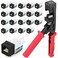 Everest Media Solutions Everest 45Term 45 Angled Speed Termination Keystone Tool Set with 20Pack of RJ45 Cat6 Keystone Jacks in Black Slim Profile Design Time Saver Network Punch Down Tool Cat6