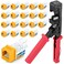 Everest Media Solutions Everest 45Term 45 Angled Speed Termination Keystone Tool Set with 20Pack of RJ45 Cat6 Keystone Jacks in Yellow Slim Profile Design Time Saver Network Punch Down Tool Cat6