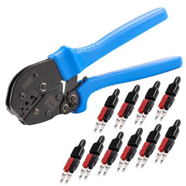 HKS Ratchet Powerpole Crimping Tool 31Pcs Kit with 15A 30A 45A Power Connectors and Caps Crimper with Buildin Orientation Block