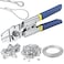 TOOGOND 100ft Wire Rope Crimping Tool Kit Fishing Crimping Tool With 304 Stainless Steel Cable 7x7 Strand Core15mm 200Pcs 116Aluminum Crimp Loop Sleeves And 20Pcs Wire Rope Stainless Steel Thimble