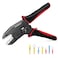 Sanuke Crimping Tool for Heat Shrink Connectors AWG 2210 Ratcheting Wire Terminal Crimper Insulated Nylon Crimp Pliers for Electrical Repairs Auto Wiring Home Projects