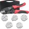 Plustool 6PCS Crimping Tool Set Ratcheting Wire Crimper for Heat Shrink Insulated Nylon NonInsulated Ferrule Terminal Open Barrel Terminals Solar Connectors