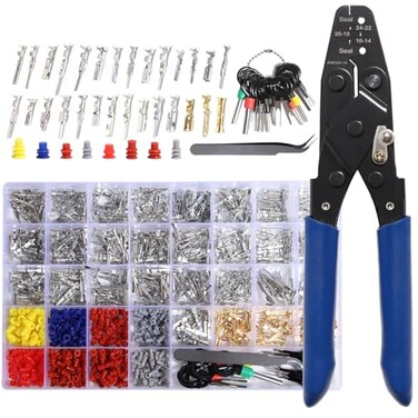 shengbowi Connector Pins Kit Terminal Pin Automotive Car Electrical 115182223252835mm MaleFemale Wire Seals Removal Tool kit Motorcycle ATV Wire NonInsulated Plug Crimp tools Set