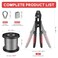 KALLSDY Wire Rope Crimping Tool Kit 328FT Stainless Steel Cable with 200PCS 116 Aluminum Crimping Loop Sleeves and 50PCS Stainless Steel Thimbles