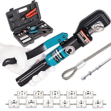 AMZCNC Wire Rope Crimping Tool Kit Swaging Tool for Aluminum Ferrules and Oval Sleeves 364316 Stainless Steel with Wire Cutter