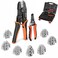 KF CPTEC Ratcheting Wire Crimping Tool Set 9Piece with QuickChange Dies AWG 222 0535mm for Heat Shrink Open Barrel Ferrules Insulated NonInsulated Terminals Solar Connectors