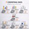 KF CPTEC Ratcheting Wire Crimping Tool Set 9Piece with QuickChange Dies AWG 222 0535mm for Heat Shrink Open Barrel Ferrules Insulated NonInsulated Terminals Solar Connectors