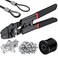 TOOGOND 328ft Wire Rope Crimping Tool Kit Fishing Crimping Tool With Black Vinyl Coated Wire Rope 7x7 Strand Core15mm 200Pcs 116Aluminum Crimp Loop Sleeves And 20Pcs Stainless Steel Thimble