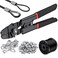 TOOGOND 328ft Wire Rope Crimping Tool Kit Fishing Crimping Tool With Black Vinyl Coated Wire Rope 7x7 Strand Core15mm 200Pcs 116Aluminum Crimp Loop Sleeves And 20Pcs Stainless Steel Thimble