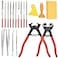 Worldity 19 Pcs Mosaic Tools Kit Heavy Duty Glass Mosaic Cut Nippers and Tile Nippers Professional Stained Glass Cutter Tool for Cutting Glass Mosaic Ceramics