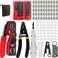LEATBUY-TECH LEATBUYTECH LEATBUY CAT5 Crimper Tool Kit for RJ45RJ11RJ12CAT6Cat5e Professional Network Crimper Wire Connector Stripper Cutter Computer Maintenance Lan Cable Pliers Tester Repair Set Red