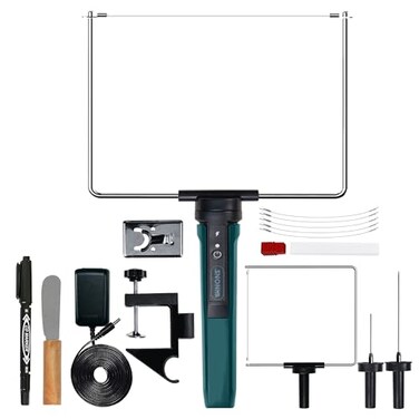 WINONS Hot Wire Foam Cutter Tool WFC0010 Polystyrene and Styrofoam Cutter has 450C Max Temperature and Wider Cutting Zone Hot Knife Cutting Tool with German Standards Kit of 15