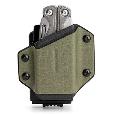 TACTICALGEEK TACTICAL GEEK TX1MultiTool Sheath EDC Multi Tool Holder Holster Adjustable Sheath with Back Clip for Belt MultiTool not Included Green