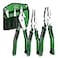 SK 3Piece Pliers Set 95Inch Linesman 8Inch Diagonal Needle Nose Pliers High Carbon Steel Ergonomic Antislip Handle with Rolling Pouch