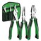 SK 3Piece Pliers Set 95Inch Linesman 8Inch Diagonal Needle Nose Pliers High Carbon Steel Ergonomic Antislip Handle with Rolling Pouch