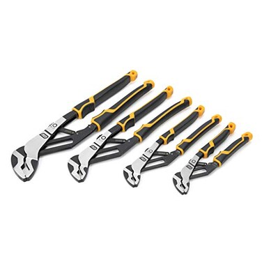GEARWRENCH 4 Pc Pitbull AutoBite Tongue Groove Dual Material Pliers with K9 Jaws 82594C