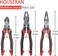 HOUSERAN Pliers Set 3Piece Plier Tool Set Including 83 Needle Nose Plierss 83 Linemans pliers 75 Diagonal Cutters Spring Loaded with Safety Lock Combination Plieres set