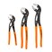 Klein Tools D5053BKIT 3Piece Adjustable Pliers QuickAdjust Klaw Pump Pliers Set 7Inch 10Inch and 12Inch Compact Design with VJaw and Hardened Teeth for Maximum Torque