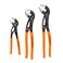 Klein Tools D5053BKIT 3Piece Adjustable Pliers QuickAdjust Klaw Pump Pliers Set 7Inch 10Inch and 12Inch Compact Design with VJaw and Hardened Teeth for Maximum Torque