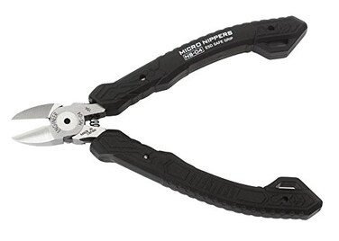 ENGINEER 475 Precision Mini Nippers Side Cutting Pliers Professional Grade Flush Cutters ESD Safe Grip Hardened Carbon Steel Jaws Made in Japan NS04