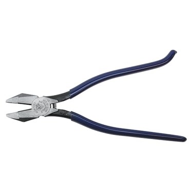 Klein Tools D2017CST Ironworker Pliers Spring Loaded Side Cutters Twists and Cuts Annealed Rebar Tie Wire Heavyduty Knurled Jaws 9Inch Long