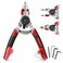 Alltrade Powerbuilt Snap Ring Pliers with Combination Internal External Switch Reversible Remove and Install Spring Loaded Tips Included Red 941336