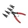 JRangelp 4 in 1 Multifunctional Snap Ring Pliers Set Convertible Snap Ring Pliers with 3PCS Interchangeable Jaw Head Clip Pliers Set 45 90 180 Angled Jaws for Auto and Engine RepairingRED