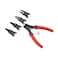 JRangelp 4 in 1 Multifunctional Snap Ring Pliers Set Convertible Snap Ring Pliers with 3PCS Interchangeable Jaw Head Clip Pliers Set 45 90 180 Angled Jaws for Auto and Engine RepairingRED