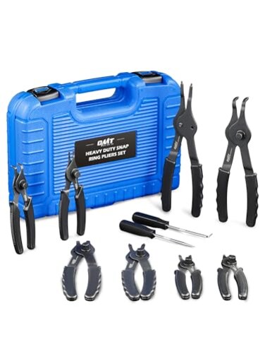 Orion Motor Tech 10pc Snap Ring Pliers Set Internal External Circlip Pliers With Bent Straight Pliers Hook Pick Heavy Duty Snap Ring and Circlip Removal Tool with Storage Case Gloves