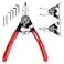Powerbuilt Combo Switch InternalExternal Snap Ring Pliers StraightBent Jaw for Ring Remover Extra Tips 941456