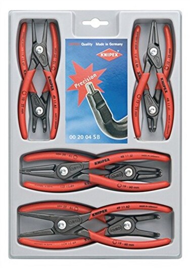 KNIPEX 00 20 04 SB 8Piece Precision Circlip SnapRing Pliers Set