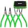 HURRICANE 4 Pieces Snap Ring Pliers Set 7 Inch Internal External Circlip Pliers Kit CRV Straight Bent Jaw Pliers Ideal for Ring Remover Retaining and Remove Hoses with Portable Storage Pouch