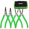 HURRICANE 4 Pieces Snap Ring Pliers Set 7 Inch Internal External Circlip Pliers Kit CRV Straight Bent Jaw Pliers Ideal for Ring Remover Retaining and Remove Hoses with Portable Storage Pouch