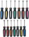 Pittsburgh 14 Piece SAE and Metric Professional Automotive Nut Driver Set Color Coded Nonslip TPR Hand Grips and 3inch Hollow Shaft