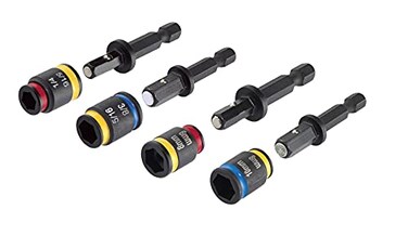 Malco MALCOMBO1 2 in CRhex Cleanable Reversible Magnetic Hex Driver 4 Piece Set