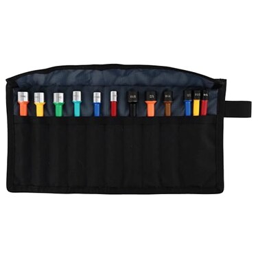Wiha 94400 12 Piece Color Coded Magnetic Nut Setter SAEMetric Set in Rollup Pouch