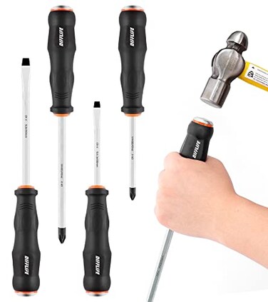 DIFFLIFE Screwdriver Sets Screwdriver Kit 4Piece Professional Cushion Grip Insulated Magnetic Tip Electrician Screwdriver Kits 4Piece