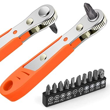 OSDUE Mini Ratchet WrenchRight Angle Phillips Magnetic Screwdriver for Tight Spaces with 14 Drive High Torque Offset Reversible Mini Ratchet Offset Screwdriver for Tight Areas Mini Ratchet Set