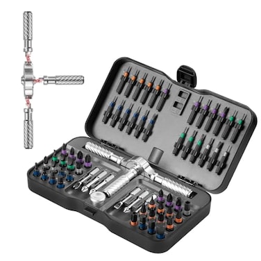 VMAN Ratchet Screwdriver Set 66 in 1 magnetic Screwdriver sets S2 Steel Bits DIY Combination Flexible Shaft Suitable for Furniture Assembly Precision Electrical Appliance Repair Bicycle Tools