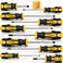 HORUSDY 11Pieces Magnetic Screw driver Magnetic 5 Phillips and 5 Flat Head Tips for Fastening and Loosening Seized